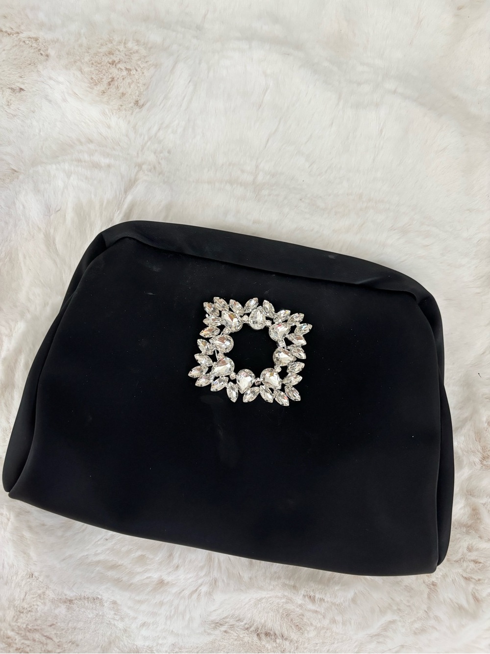 Black Crystal-Embellished Women's Clutch